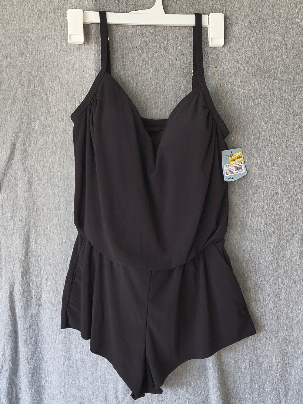 Shade & Shore Women’s Swim Romper One‑Piece – Black (Size S)